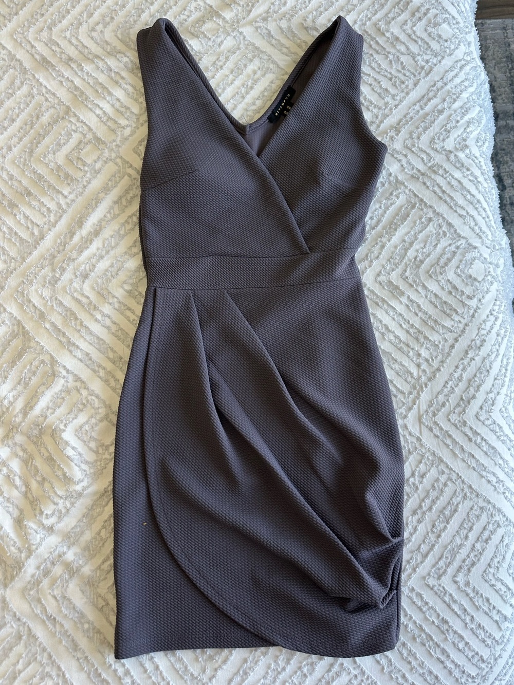 Revamped Charcoal Wrap-Front Mini Dress